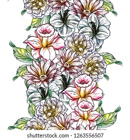Abstract elegance seamless pattern with floral background