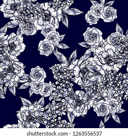 Abstract elegance seamless pattern with floral background