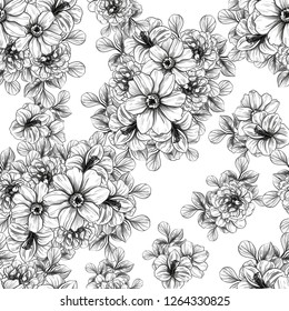 Abstract elegance seamless pattern with floral background