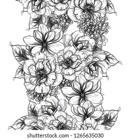 Abstract elegance seamless pattern with floral background