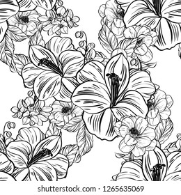 Abstract elegance seamless pattern with floral background