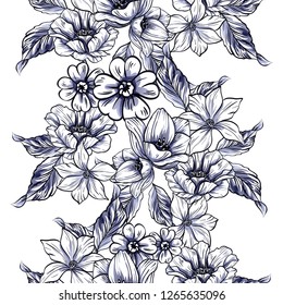 Abstract elegance seamless pattern with floral background