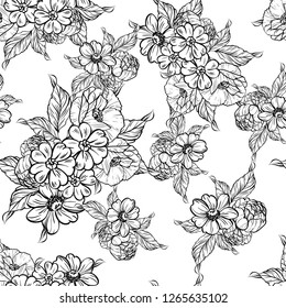 Abstract elegance seamless pattern with floral background