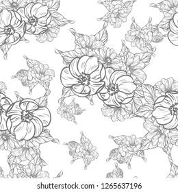 Abstract elegance seamless pattern with floral background