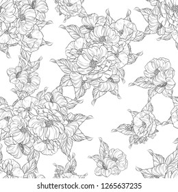Abstract elegance seamless pattern with floral background