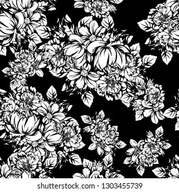 Abstract elegance seamless pattern with floral background