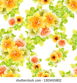 Abstract elegance seamless pattern with floral background