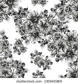 Abstract elegance seamless pattern with floral background