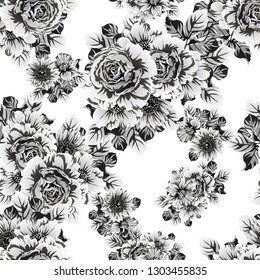 Abstract elegance seamless pattern with floral background