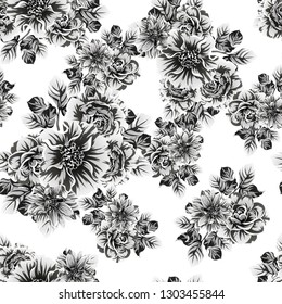 Abstract elegance seamless pattern with floral background