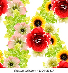 Abstract elegance seamless pattern with floral background
