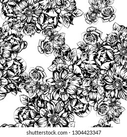 Abstract elegance seamless pattern with floral background