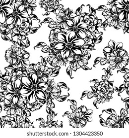 Abstract elegance seamless pattern with floral background