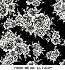 Abstract elegance seamless pattern with floral background