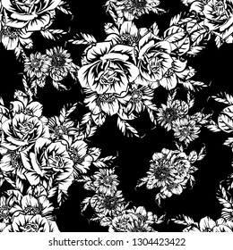 Abstract elegance seamless pattern with floral background