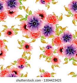 Abstract elegance seamless pattern with floral background