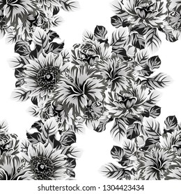 Abstract elegance seamless pattern with floral background