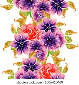 Abstract elegance seamless pattern with floral background