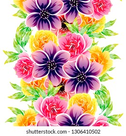 Abstract elegance seamless pattern with floral background