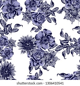 Abstract elegance seamless pattern with floral background