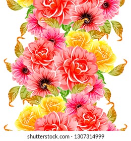 Abstract elegance seamless pattern with floral background