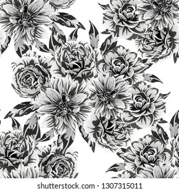 Abstract elegance seamless pattern with floral background