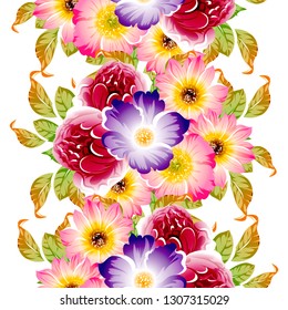 Abstract elegance seamless pattern with floral background