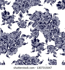 Abstract elegance seamless pattern with floral background