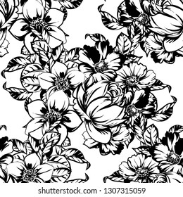 Abstract elegance seamless pattern with floral background