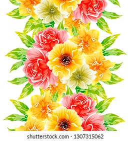 Abstract elegance seamless pattern with floral background