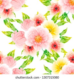 Abstract elegance seamless pattern with floral background