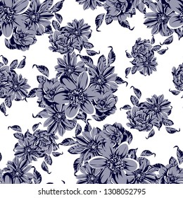 Abstract elegance seamless pattern with floral background
