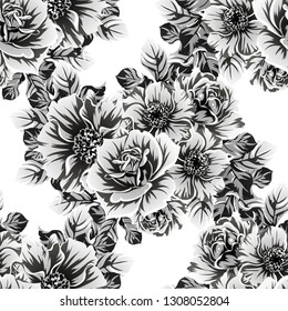 Abstract elegance seamless pattern with floral background