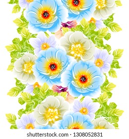 Abstract elegance seamless pattern with floral background