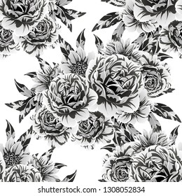 Abstract elegance seamless pattern with floral background