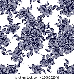Abstract elegance seamless pattern with floral background