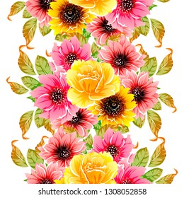 Abstract elegance seamless pattern with floral background