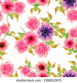 Abstract elegance seamless pattern with floral background