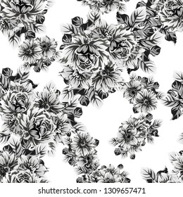Abstract elegance seamless pattern with floral background
