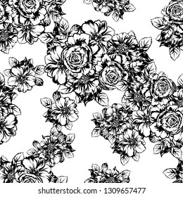 Abstract elegance seamless pattern with floral background