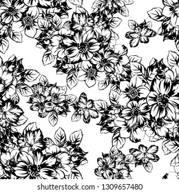 Abstract elegance seamless pattern with floral background