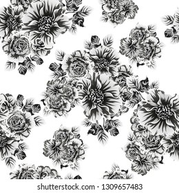 Abstract elegance seamless pattern with floral background