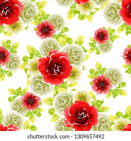 Abstract elegance seamless pattern with floral background