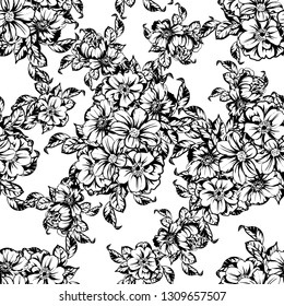 Abstract elegance seamless pattern with floral background