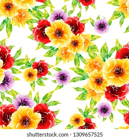 Abstract elegance seamless pattern with floral background