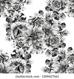 Abstract elegance seamless pattern with floral background