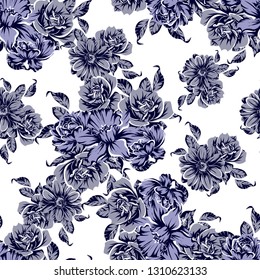 Abstract elegance seamless pattern with floral background