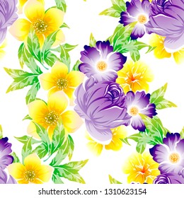 Abstract elegance seamless pattern with floral background