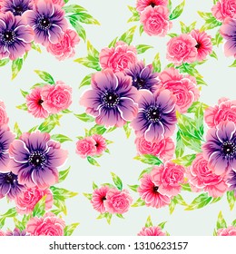 Abstract elegance seamless pattern with floral background