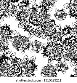 Abstract elegance seamless pattern with floral background